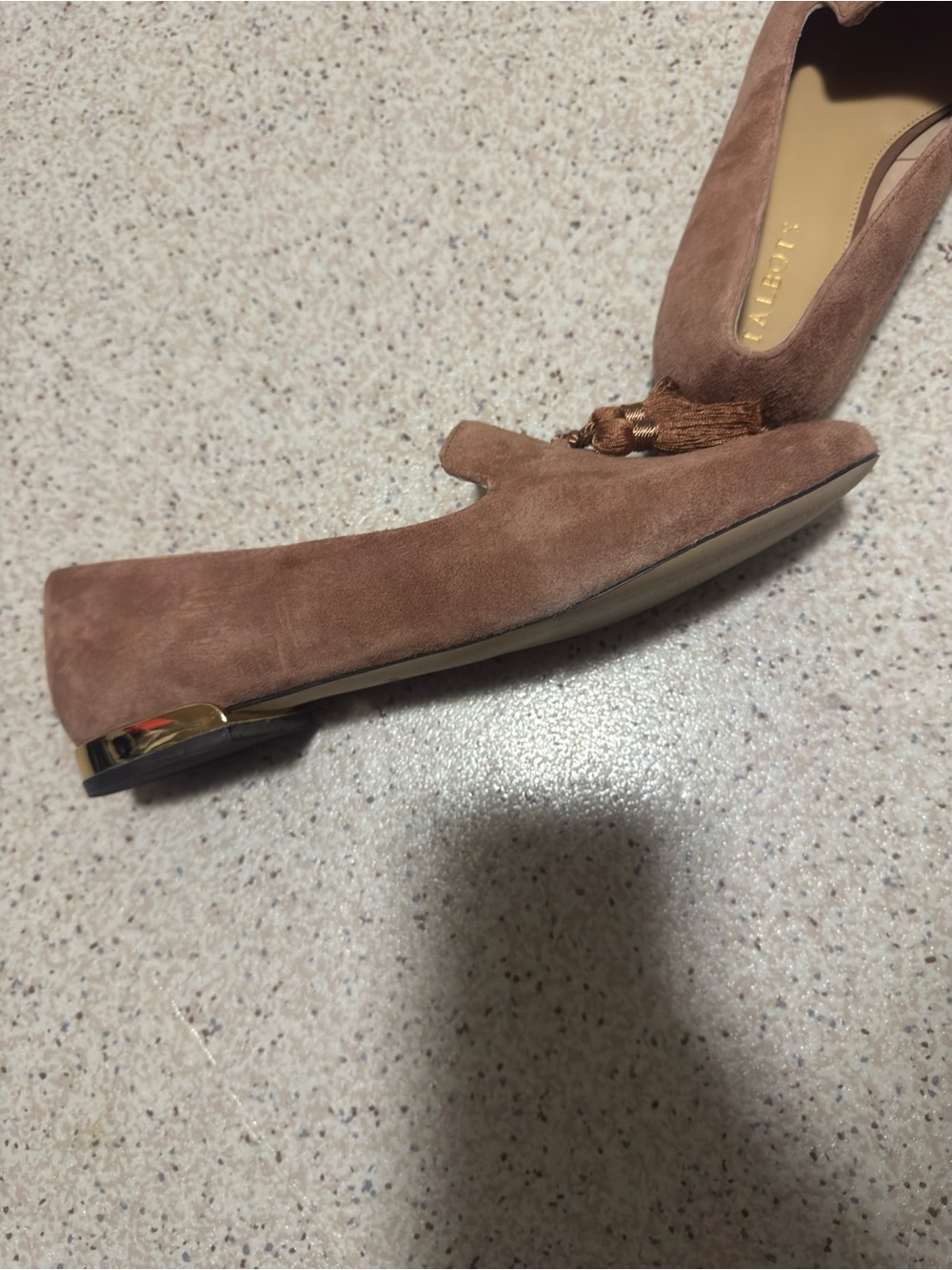 Talbots Taupe Suede Tassel Loafers